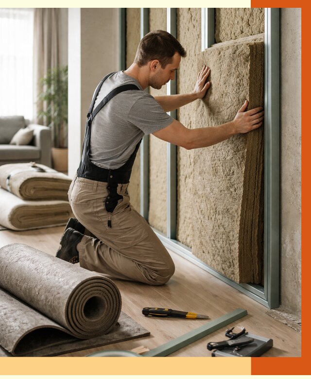 Шумоизоляция перегородок в Североморске от 1765 руб. за м2 — ТепломастерСвм