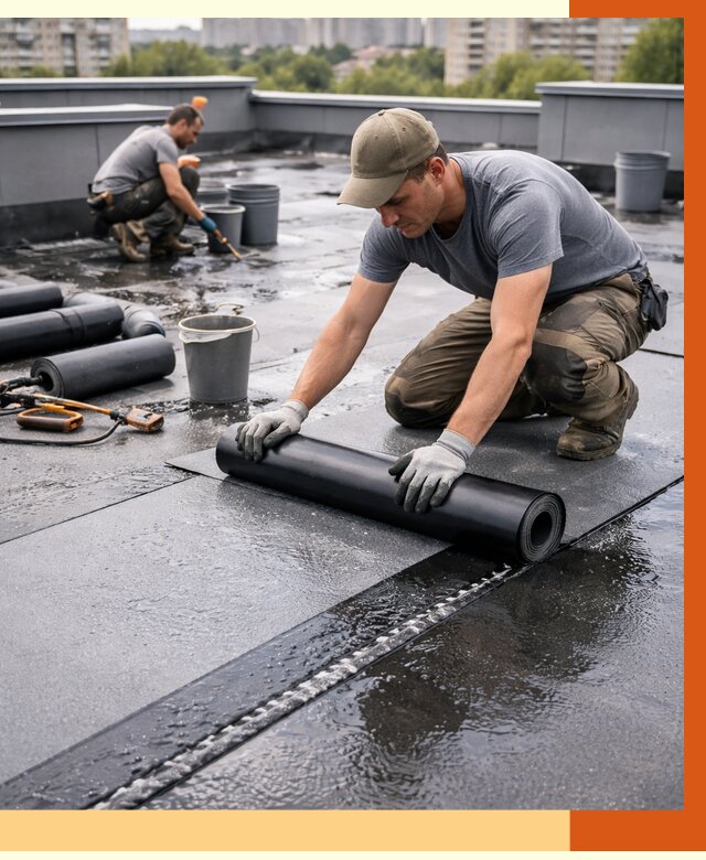 Гидроизоляция плоской кровли в Североморске от 4814 руб./м2 — профессионально | ТепломастерСвм