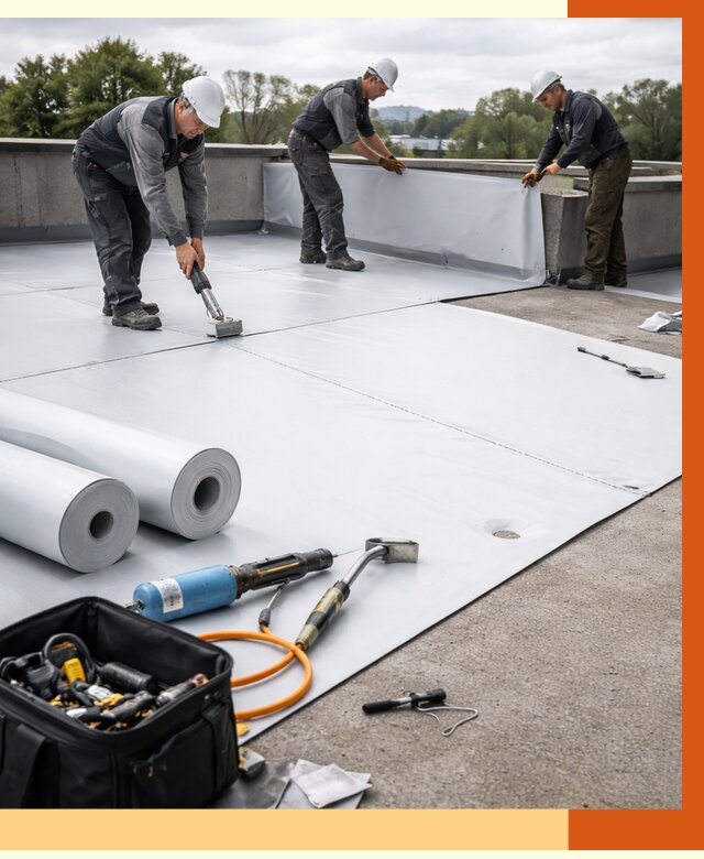 Гидроизоляция мембранной кровли в Североморске от 8023 руб./м² — профессионально | ТепломастерСвм