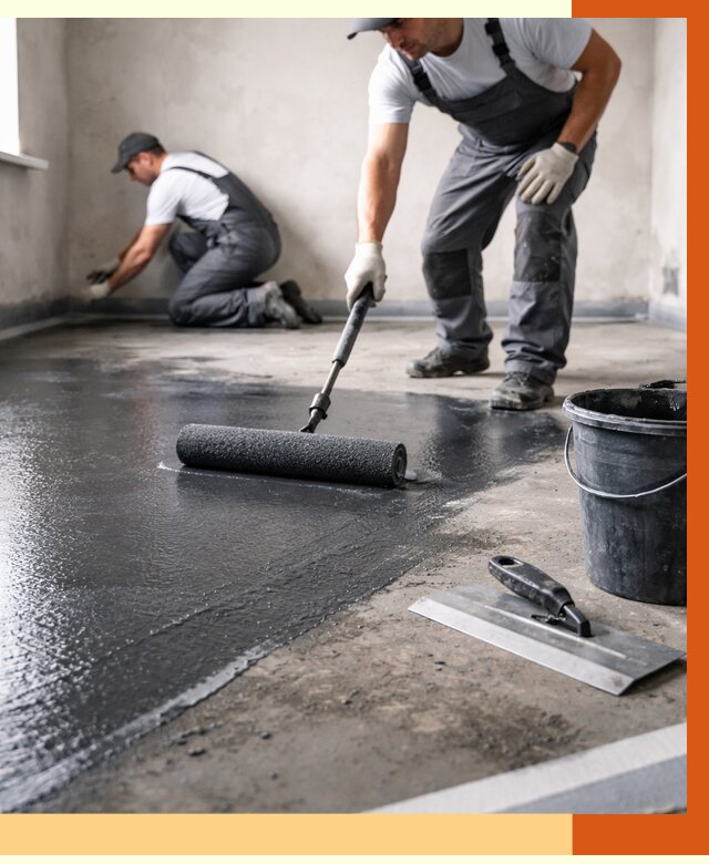Профессиональная гидроизоляция пола в Североморске от 9092 руб. под ключ | ТепломастерСвм