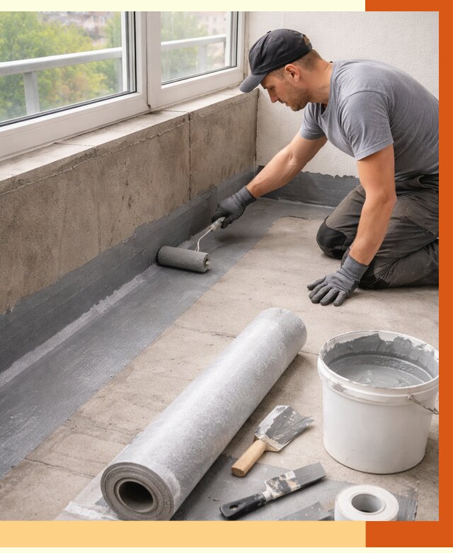 Профессиональная гидроизоляция балкона в Североморске от 4493 руб. | ТепломастерСвм