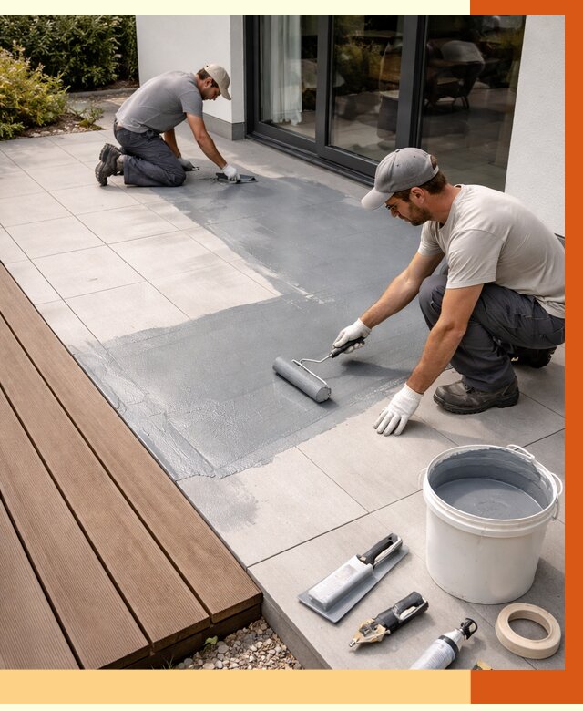 Гидроизоляция террасы в Североморске под ключ от 8023 руб./м² | ТепломастерСвм