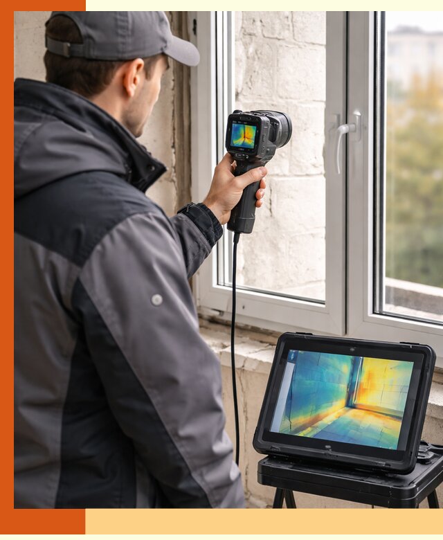 Тепловизионное обследование дома в Североморске для выявления утечек тепла