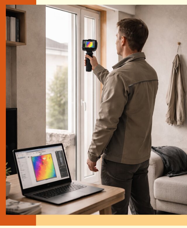 Тепловизионное обследование квартиры в Североморске для поиска утечек тепла