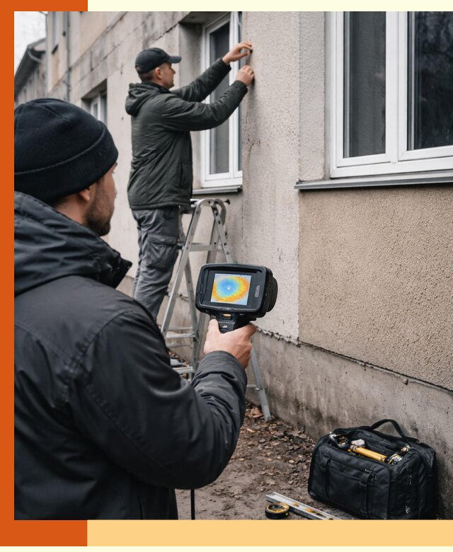 Тепловизионное обследование фасада в Североморске для выявления дефектов