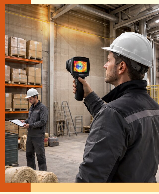 Тепловизионное обследование склада и выявление утечек в Североморске