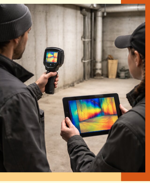 Тепловизионное обследование подвала в Североморске от 4814 руб. — проверка гидроизоляции | ТепломастерСвм