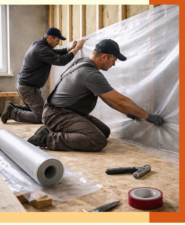 Монтаж пароизоляции в Североморске от 2674 руб. — установка и укладка под ключ | ТепломастерСвм