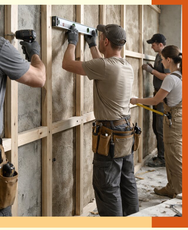 Монтаж обрешетки под утепление в Североморске от 1230 руб/м² | Заказать у ТепломастерСвм