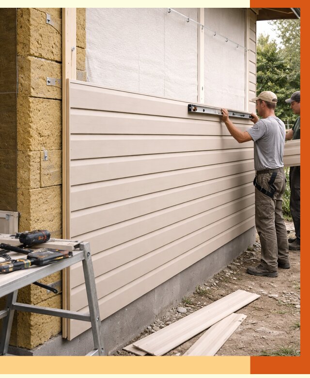 Монтаж сайдинга после утепления в Североморске от 1979 руб. — обшивка и облицовка | ТепломастерСвм