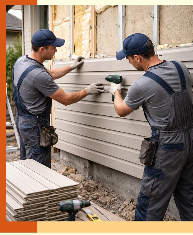 Монтаж сайдинга после утепления в Североморске качественно и надежно